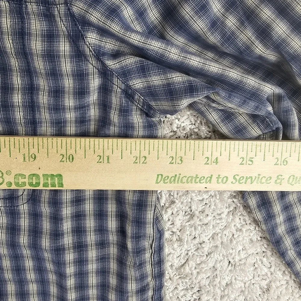 Vintage The North Face Hiking Button Up Plaid Front Zip Pocket Shirt Mens Large